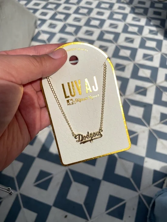 Luv Aj Gold Dodgers Script Necklace - Picture 3 of 4